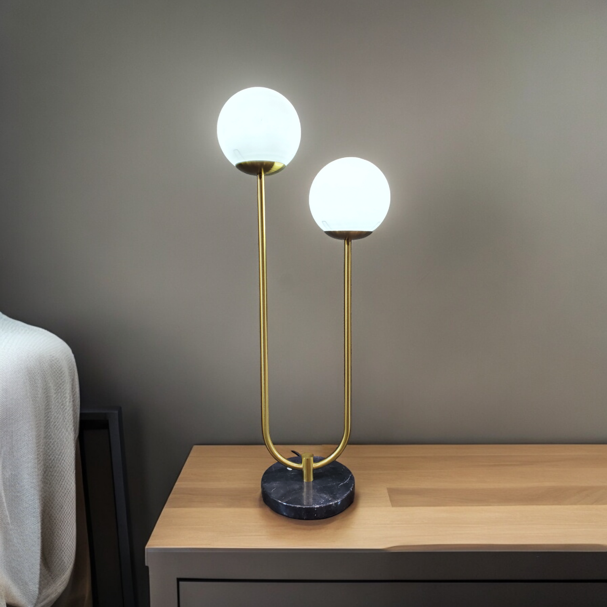 Double Led Glass Lamp