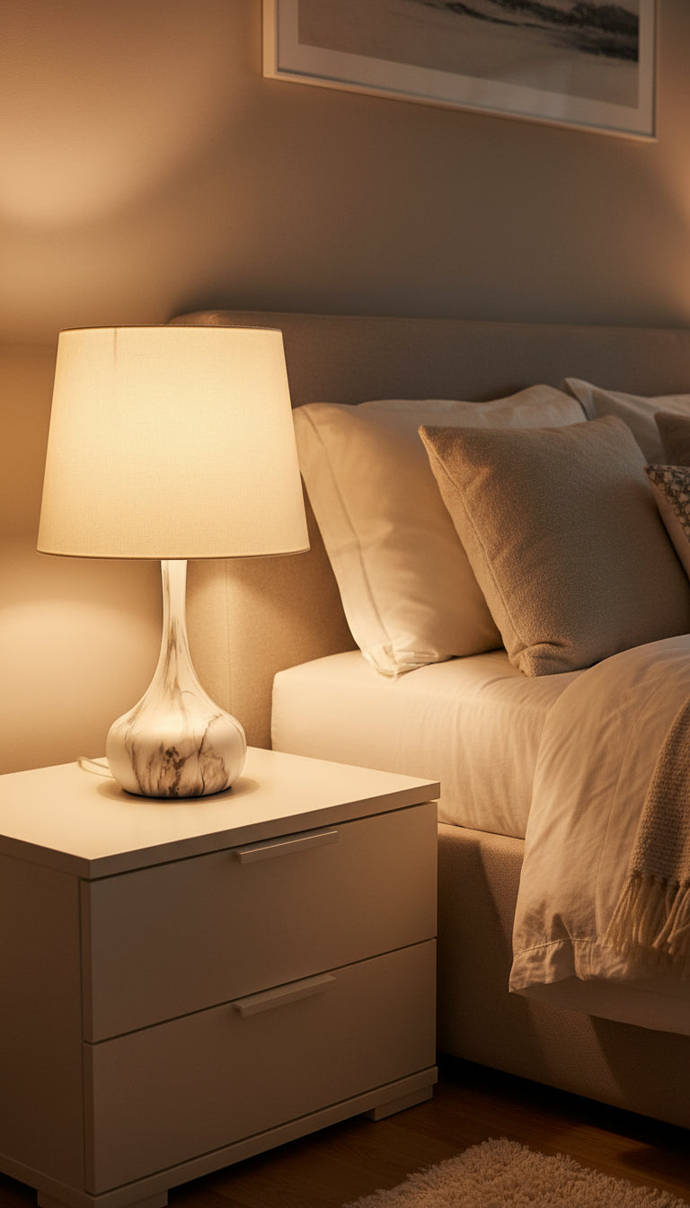 Small Vase lamp white and grey