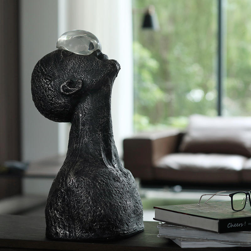 "Ethereal Reflection" Abstract Resin Sculpture – Modern Art Home Décor