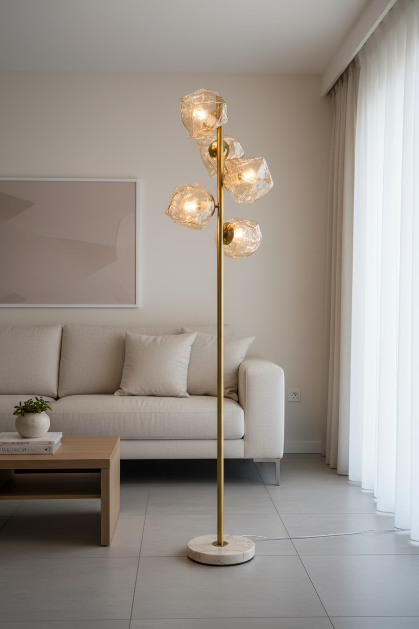 5 Diamond Glass Floor Lamp