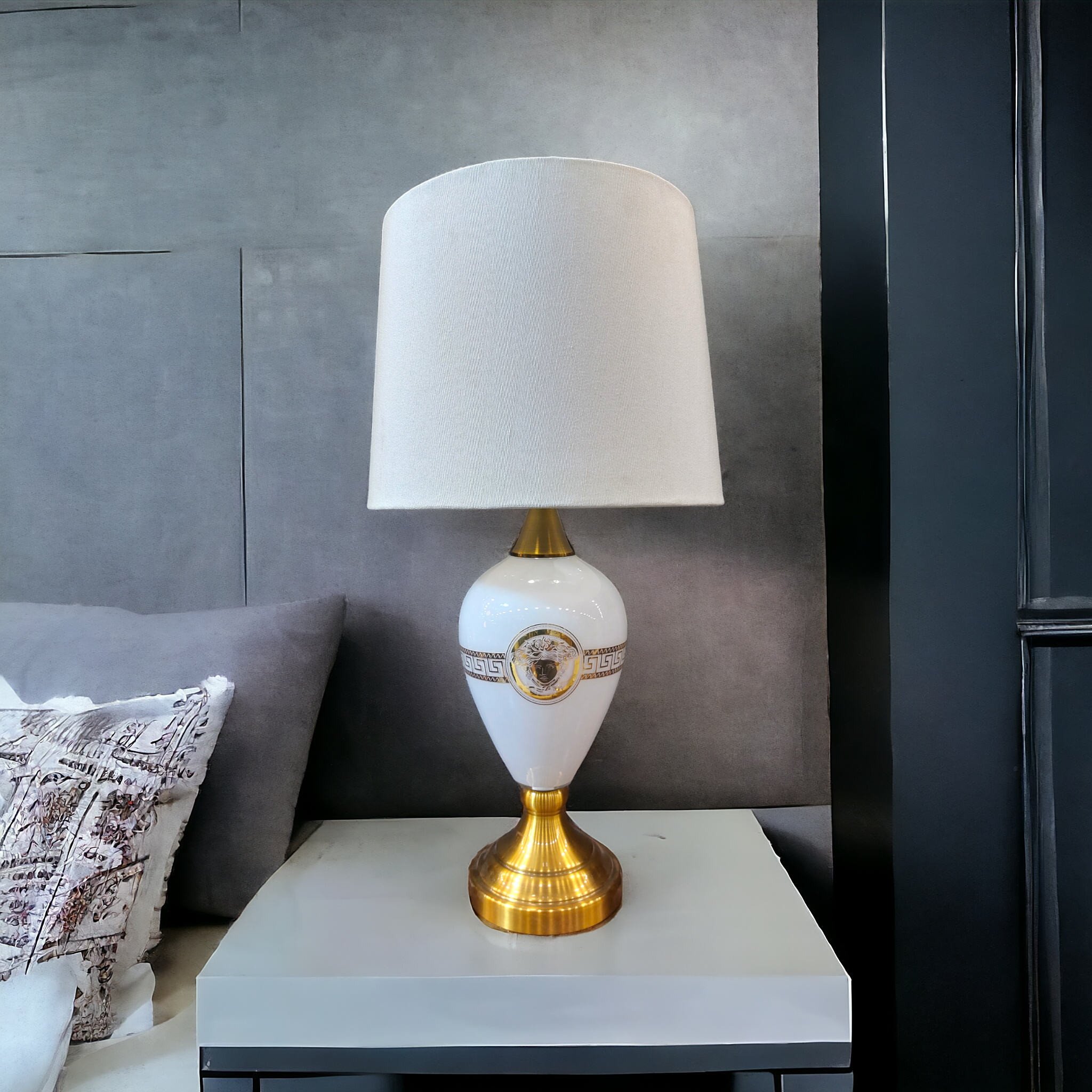 Versace style small table lamp