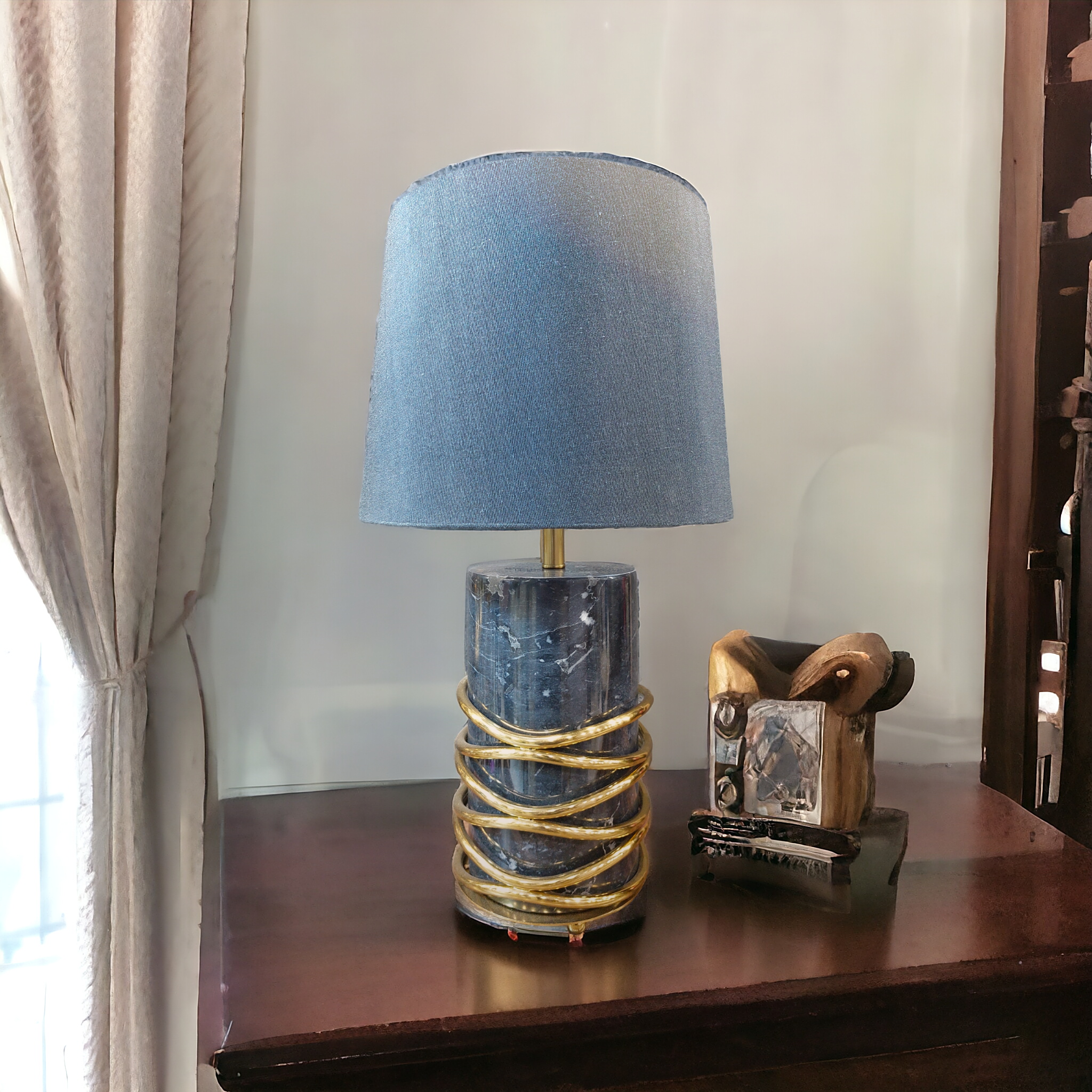 Metal and Marble table lamp