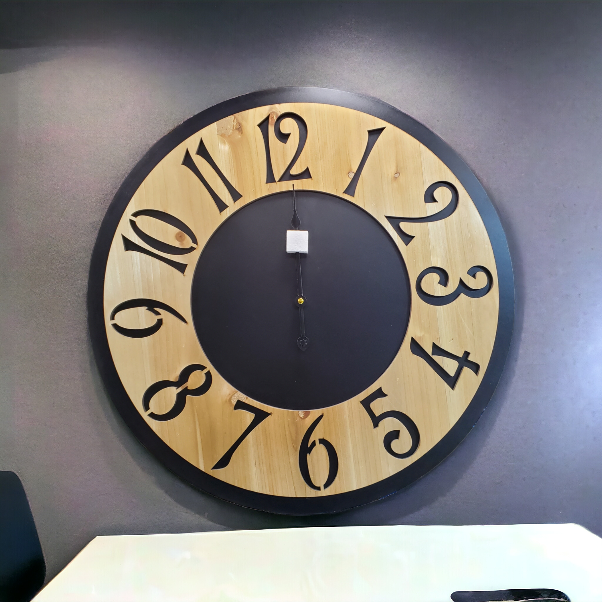 Wooden style modern wall clock