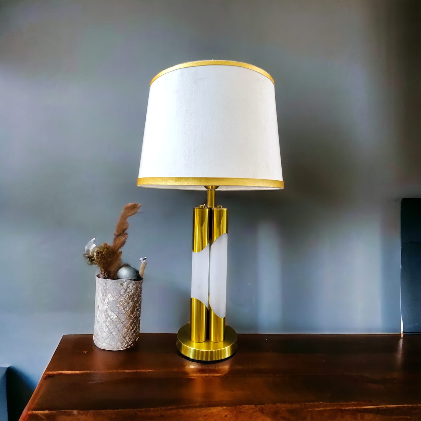 Frost Glass Tube Modern Table Lamp