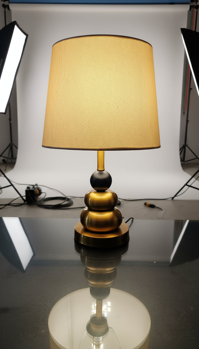 Golden Stacked Metal Lamp