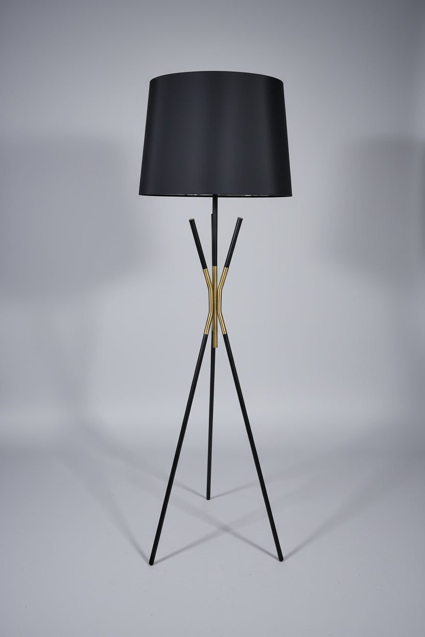Black And Gold Tripod Floor Lamp