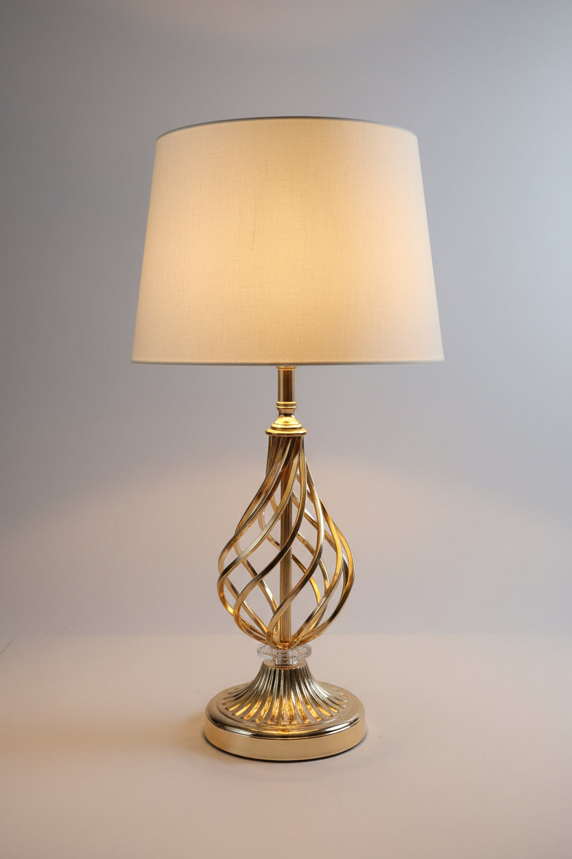 French Gold Twist Table Lamp