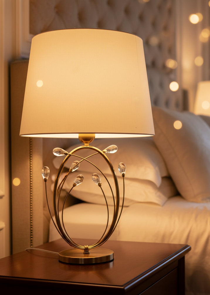 Crystal Tear Drop Table Lamp