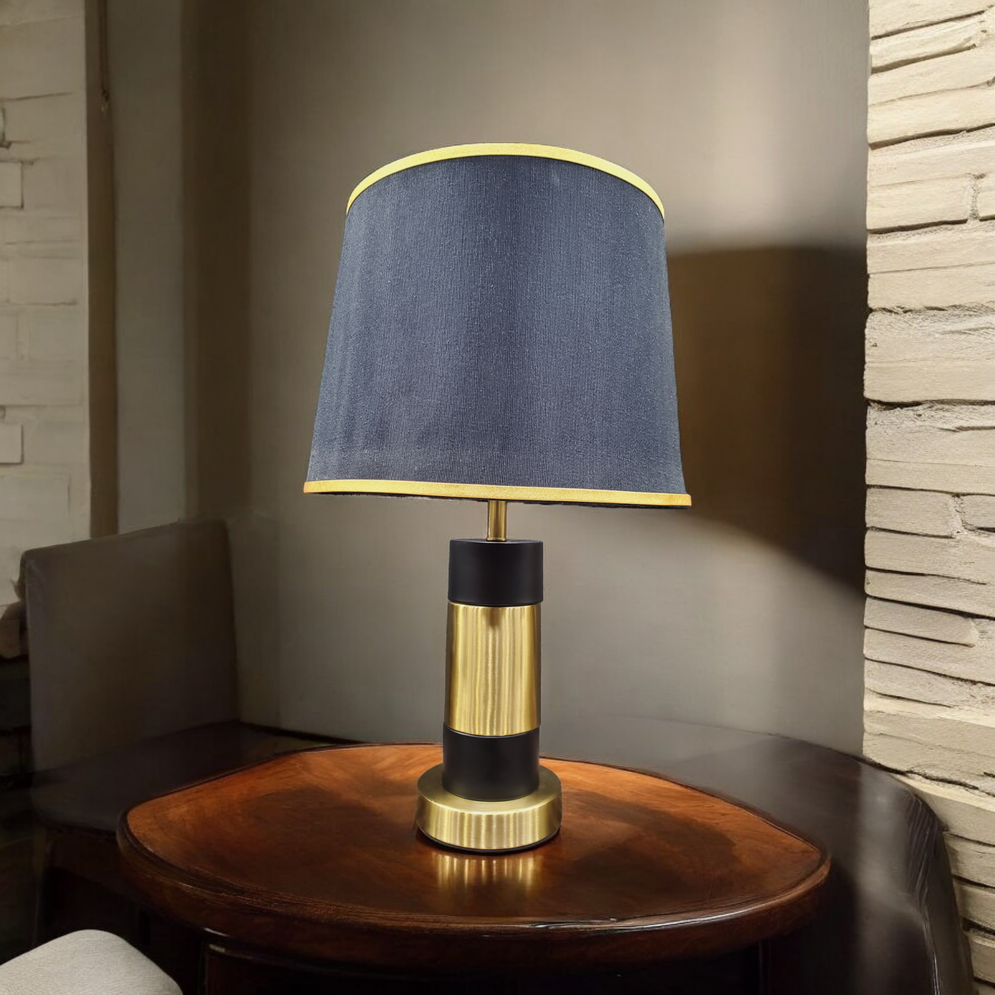 Black and gold simple table lamp