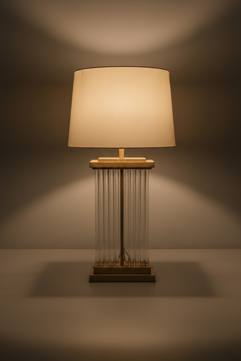 Glass Rod Rectangle Table Lamp