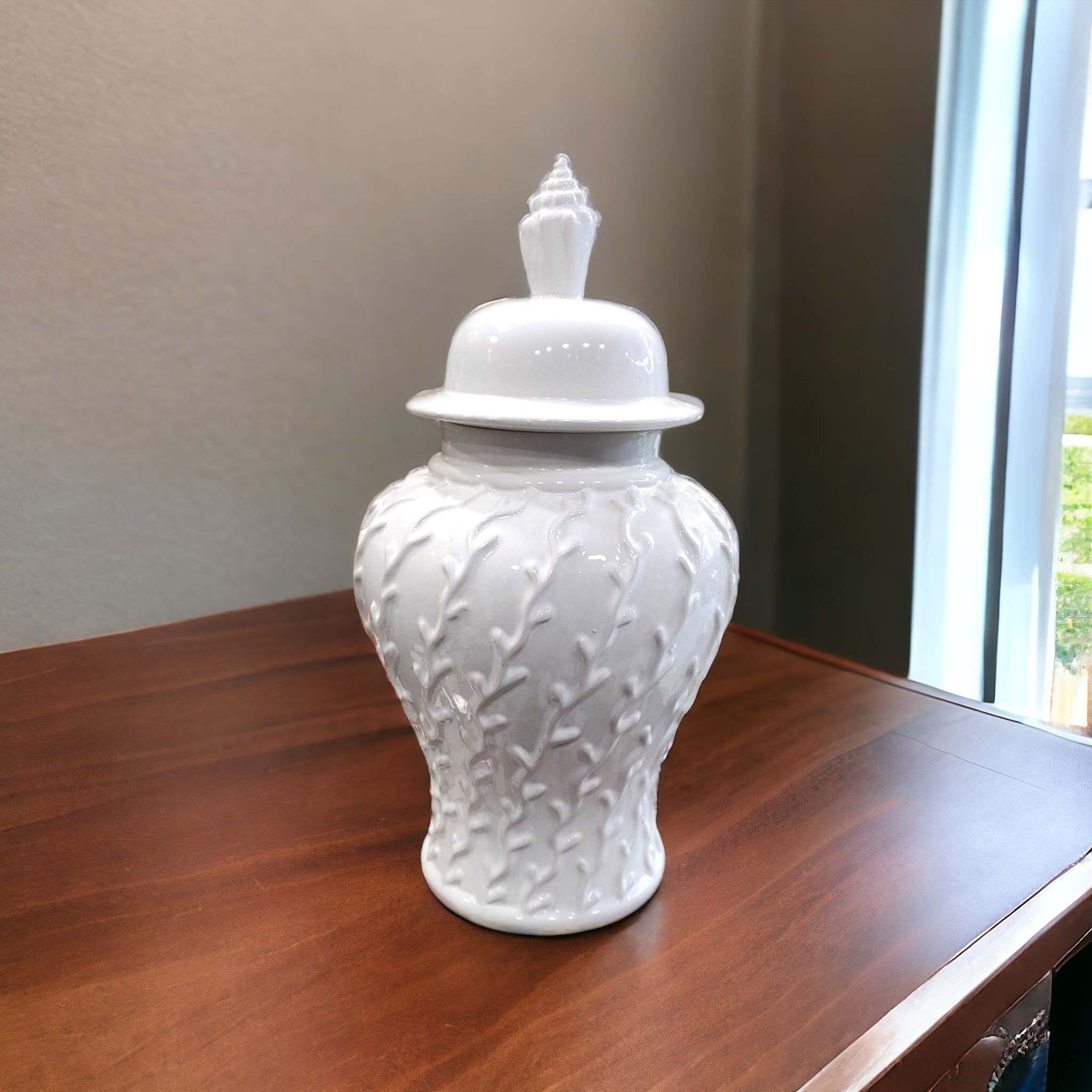 White Ceramic Artistic Jar