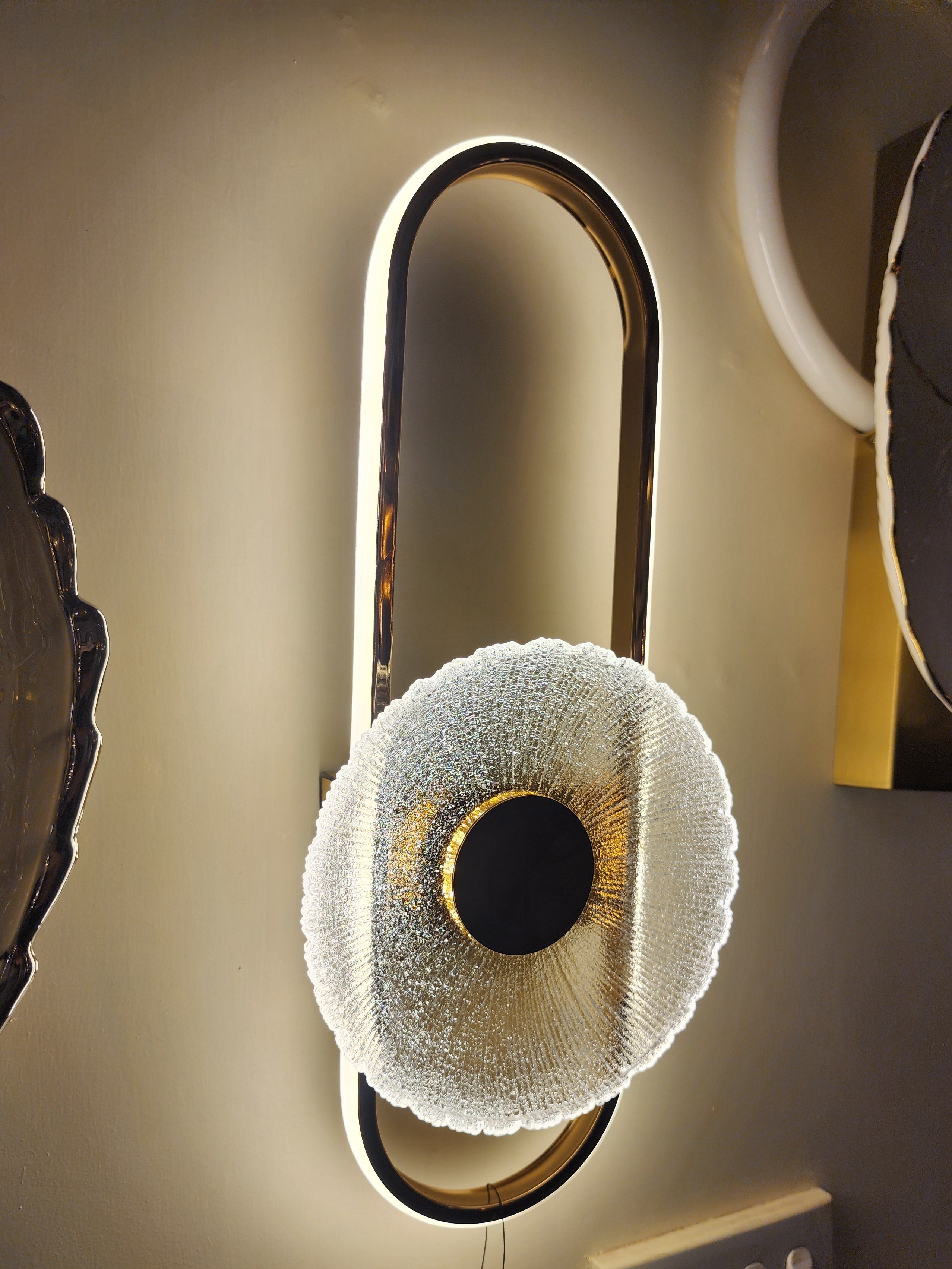 Crystal Disc Led Wall Light