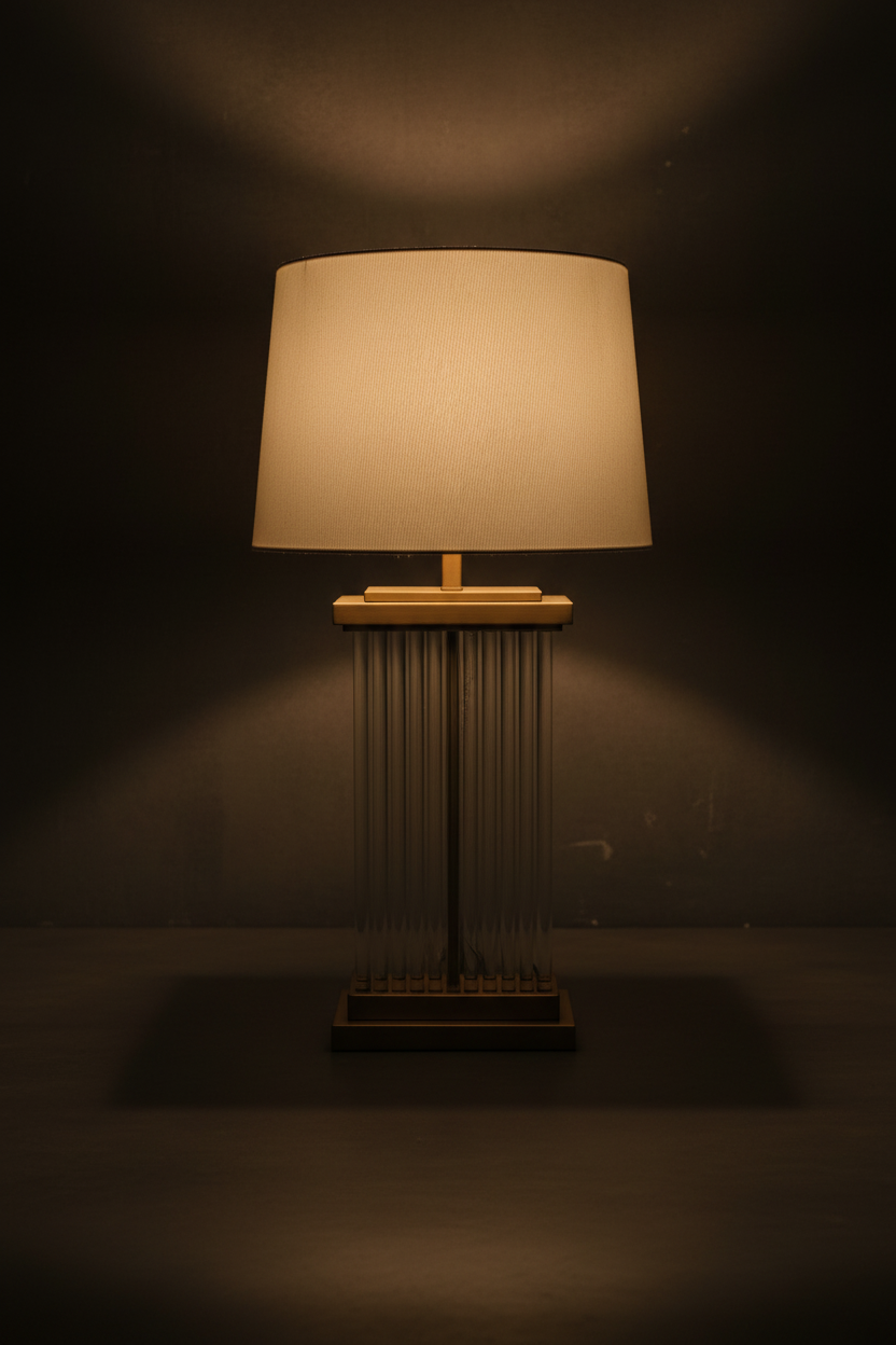 Glass Rod Rectangle Table Lamp