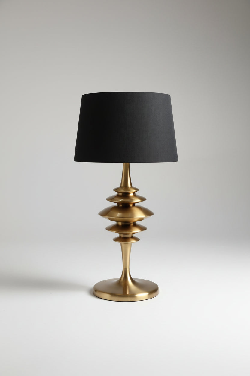 Golden Brass Stacked Table Lamp