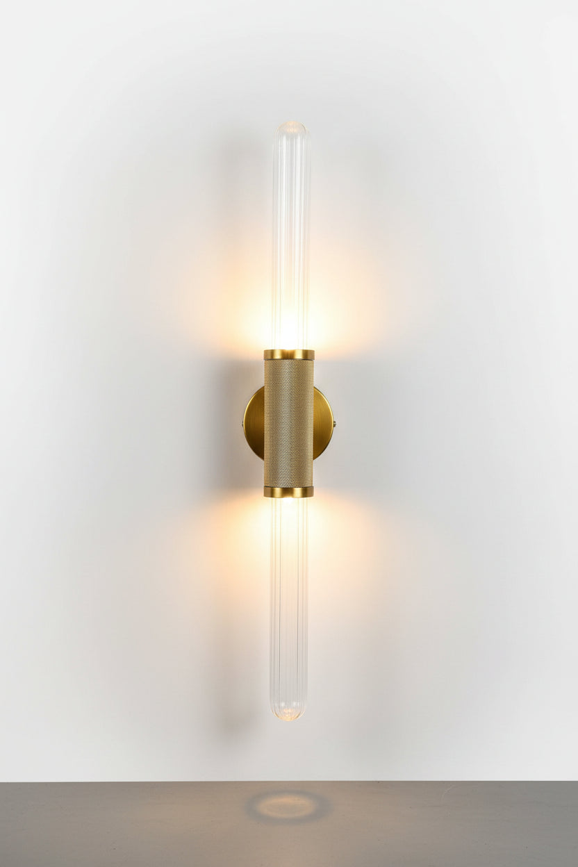 Golden brass double sided wall light