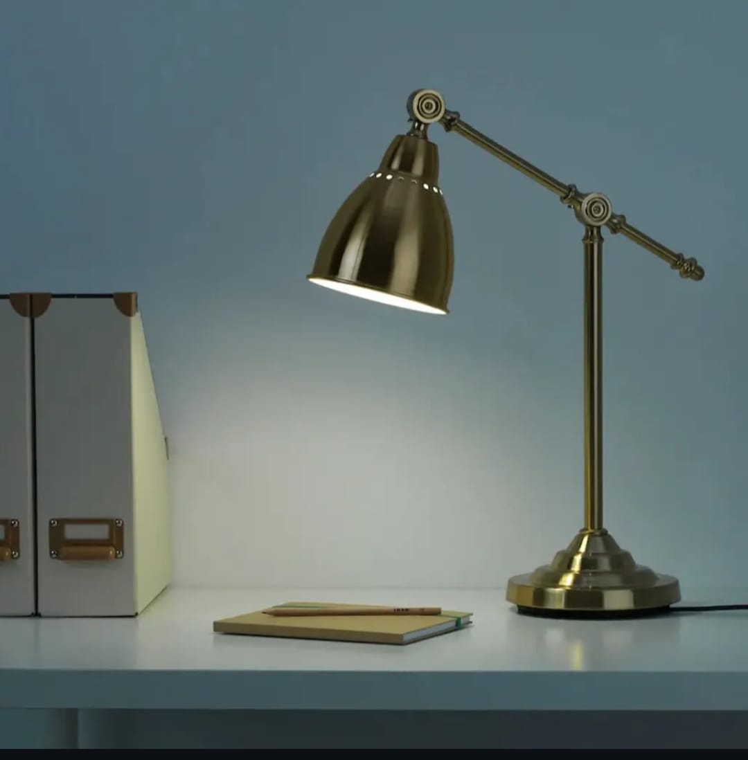 Antique finish study table lamp