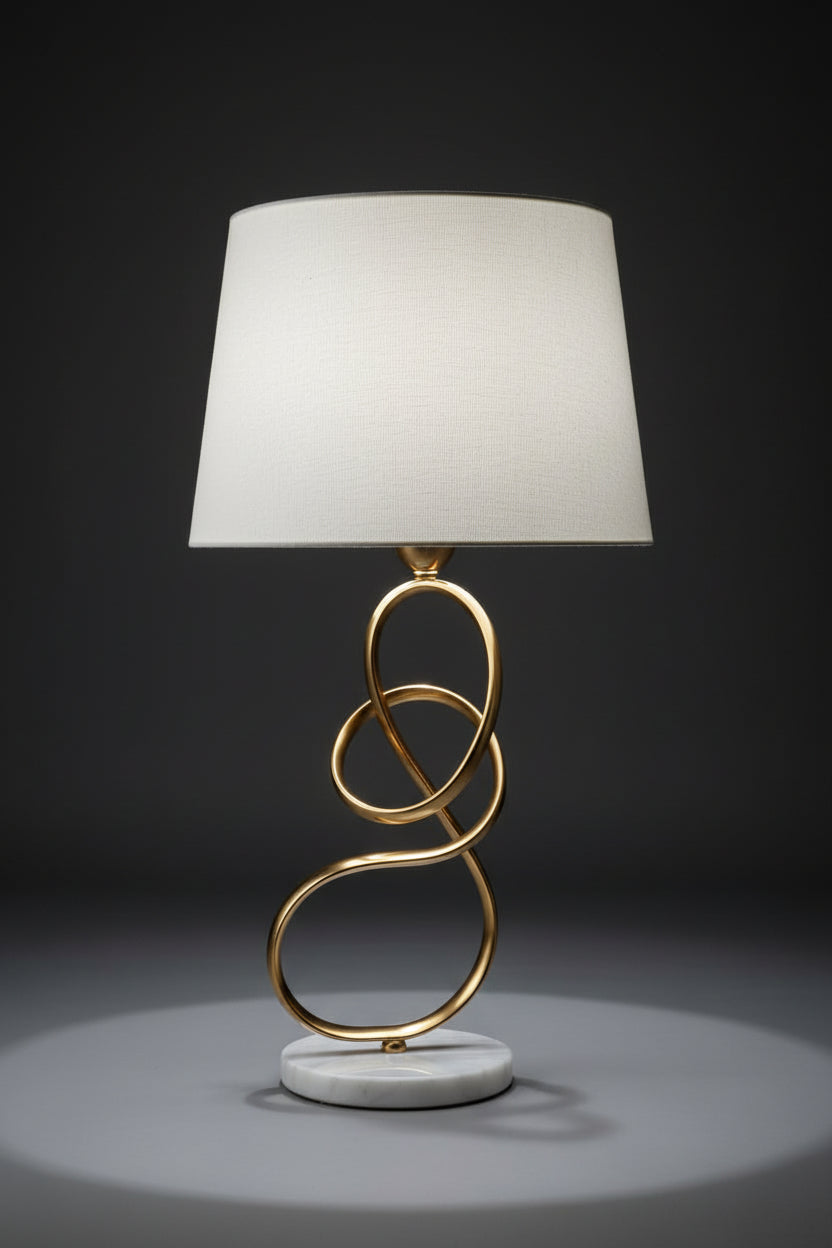 Abstract Golden Brass Finish Table Lamp