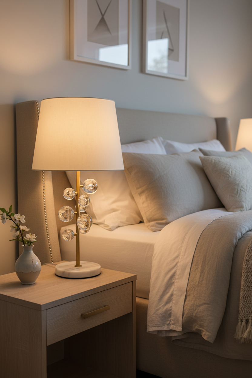 8 Crystal Ball Table Lamp